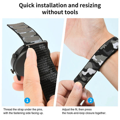 Garmin QuickFit 22/26mm Soft Nylon Hook-and-Loop Sport Band — design detail