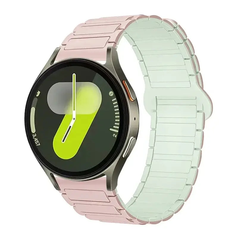 Amazfit Ribbed Magnetic Silicone Loop Band — Pink / Mint Green