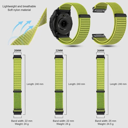 Garmin QuickFit 20/22/26mm Elastic Woven Nylon Hook-and-Loop Band — material detail