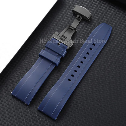 Garmin Silicone Butterfly Clasp Band in Navy Blue with Black Clasp