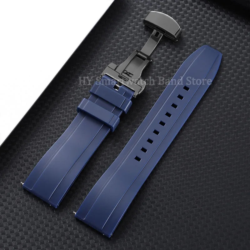 Garmin Silicone Butterfly Clasp Band in Navy Blue with Black Clasp
