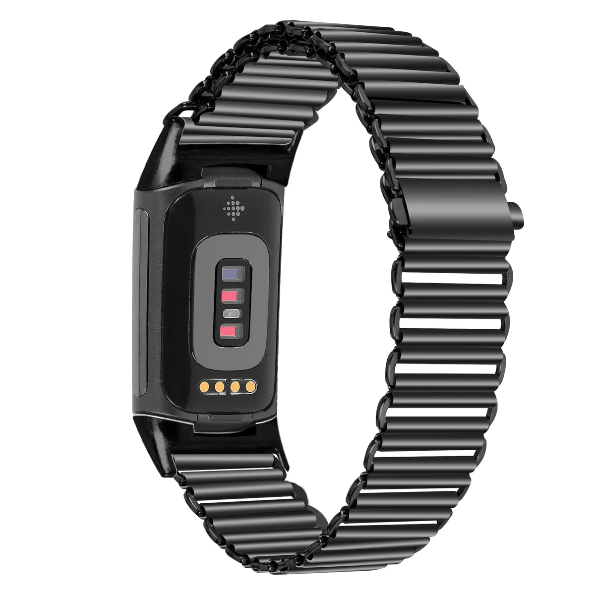 Fitbit Charge Ribbed Stainless Steel Bracelet Band - Black