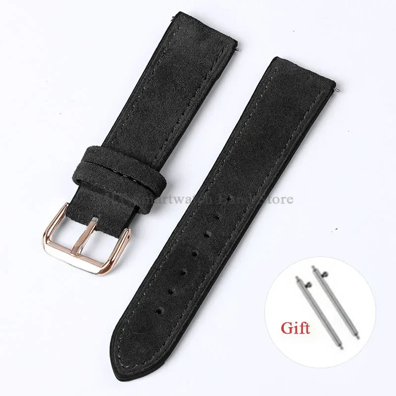 OnePlus Smartwatch Vintage Suede Leather Band Quick Release Strap with a comfortable fit for daily wear.