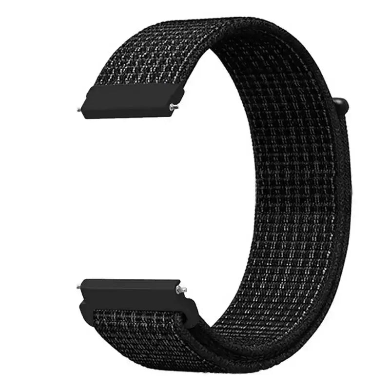 Amazfit Woven Nylon Hook-and-Loop Band — Black / Silver Mix