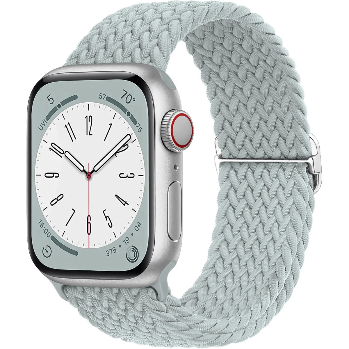 Stretch Braided Nylon Apple Watch Loop with Slider in Pale Blue