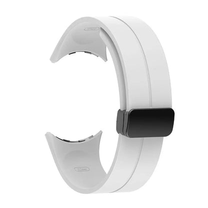 Google Pixel Watch 5, 4 and 3 Silicone Band, Magnetic Folding Buckle — design detail