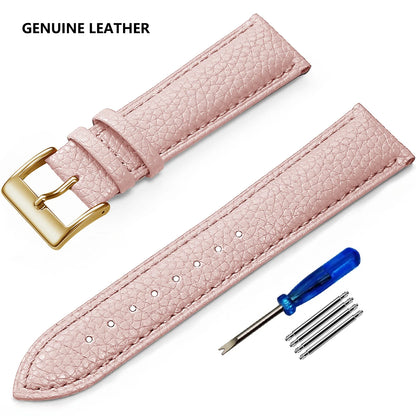 Garmin Grained Leather Band in Pink with Rose Gold Buckle