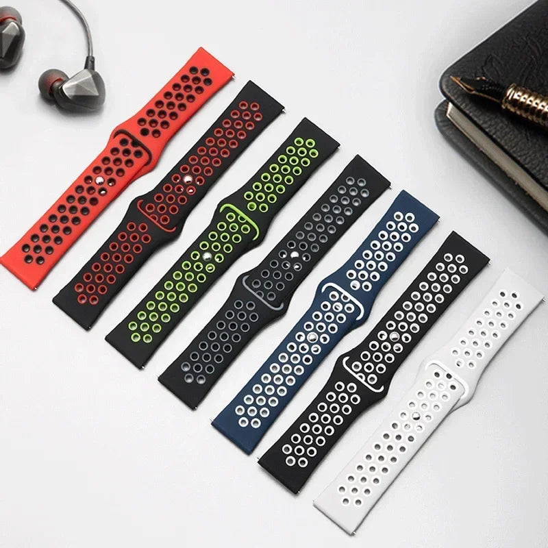 Motorola Moto Perforated Silicone Pin-and-Tuck Band — Two-tone strap assortment