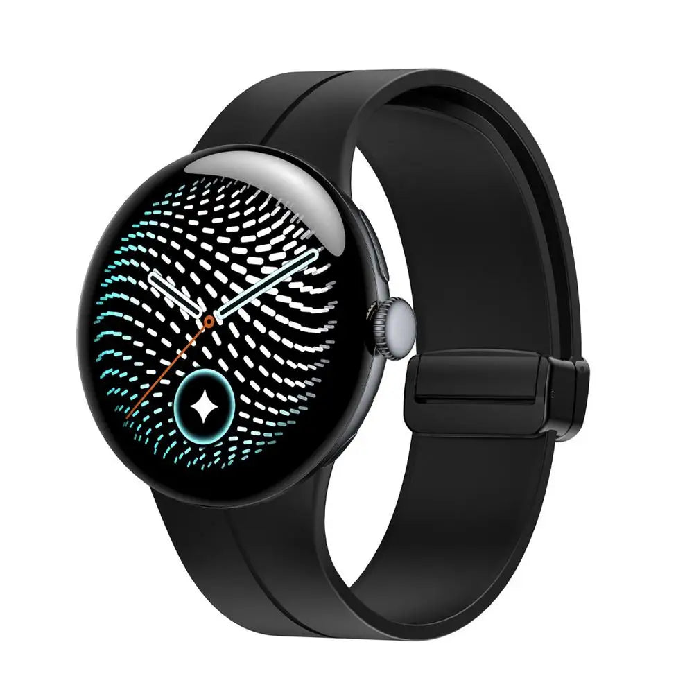 Google Pixel Watch 5, 4 and 3 Silicone Band, Magnetic Folding Buckle — band detail