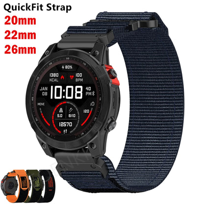 Garmin QuickFit 20/22/26mm Braided Nylon Hook-and-Loop Band