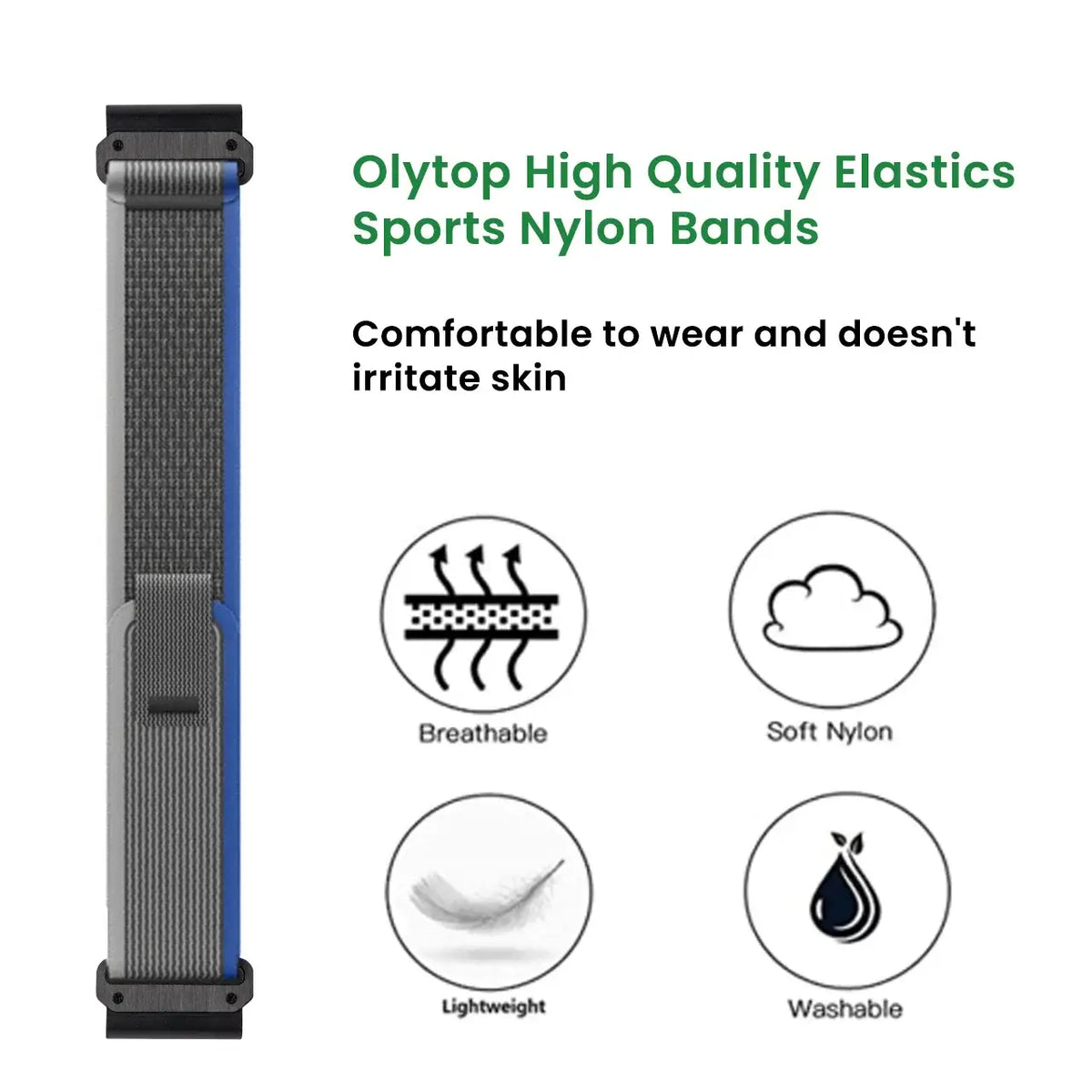 Garmin QuickFit Nylon Hook-and-Loop Band woven nylon strap and closure detail