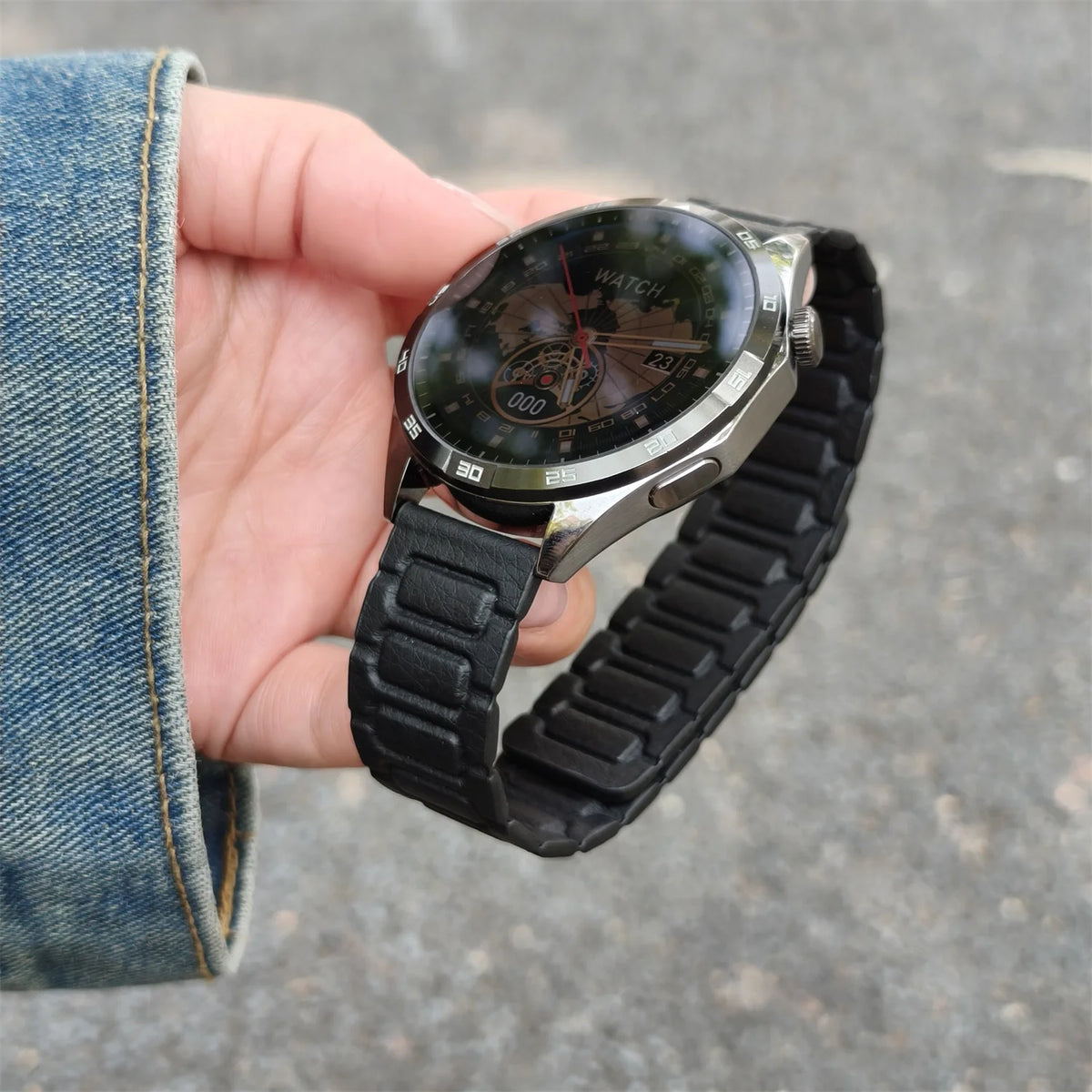 Garmin 18/20/22mm Quick Release Magnetic Leather Link Band — product detail