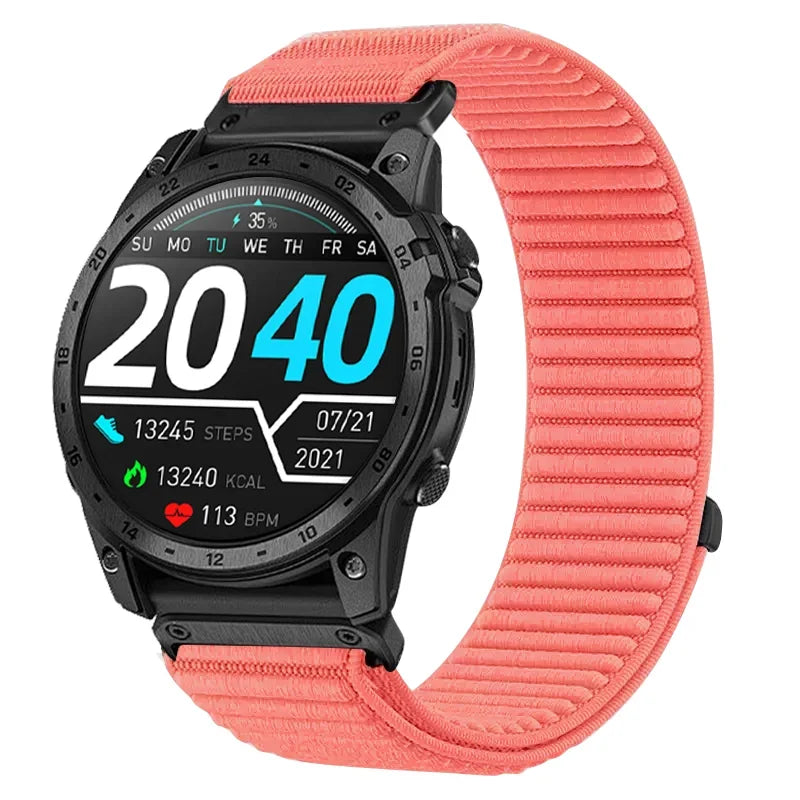 Powder Pink Garmin QuickFit 20/22/26mm Elastic Woven Nylon Hook-and-Loop Band