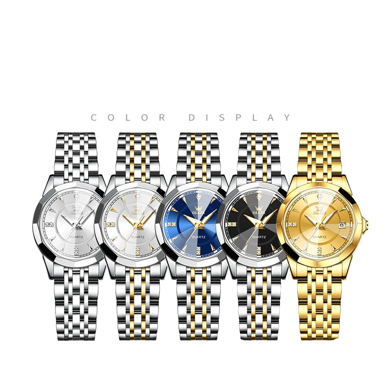 Women's Faceted Dial Quartz Bracelet Watch — Five watch color combinations — BandsCo Straps