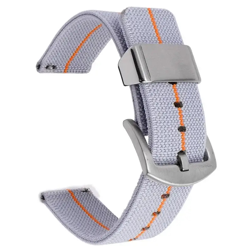 TicWatch Nylon Band with Wide Metal Keeper - Gray / Orange Stripe