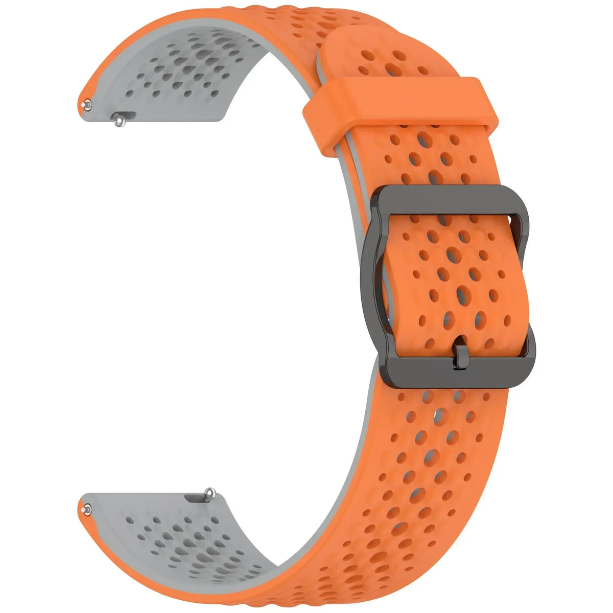 Perforated Silicone Buckle Band for Polar – Orange / Gray