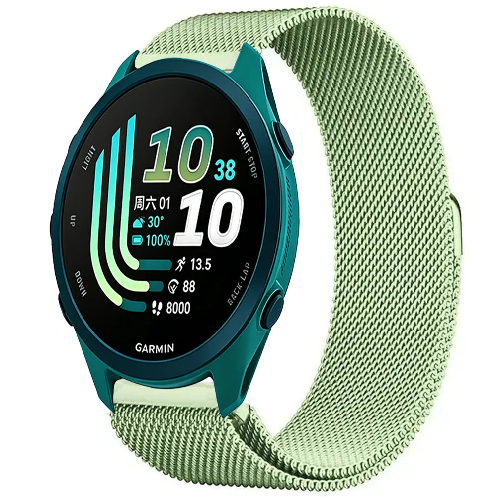 Mint Green Garmin 20/22mm Quick Release Magnetic Milanese Band