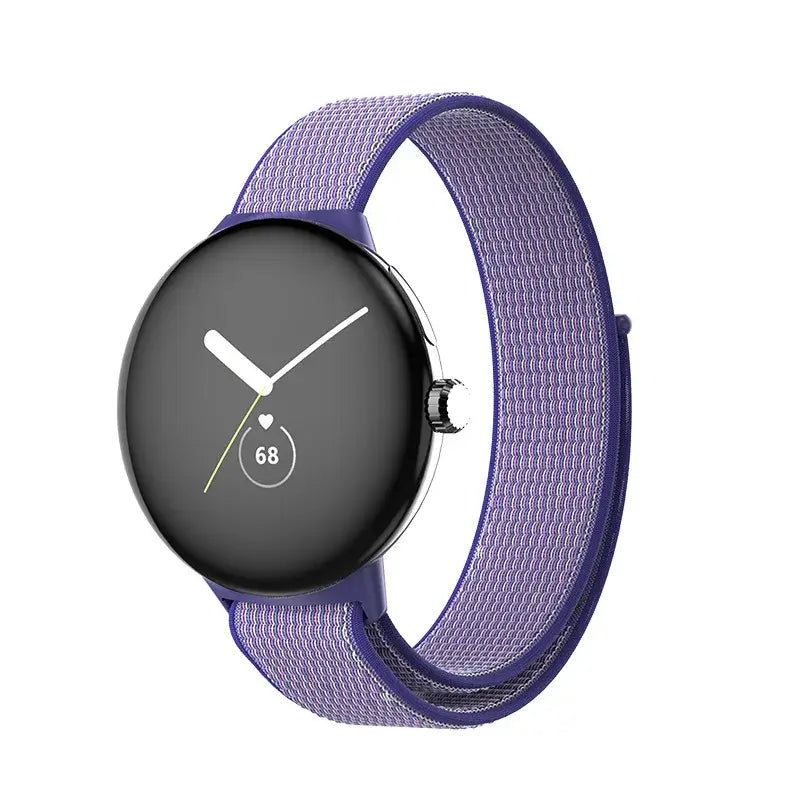 Fabric Google Pixel Watch Loop - Hook-and-Loop Strap in Purple