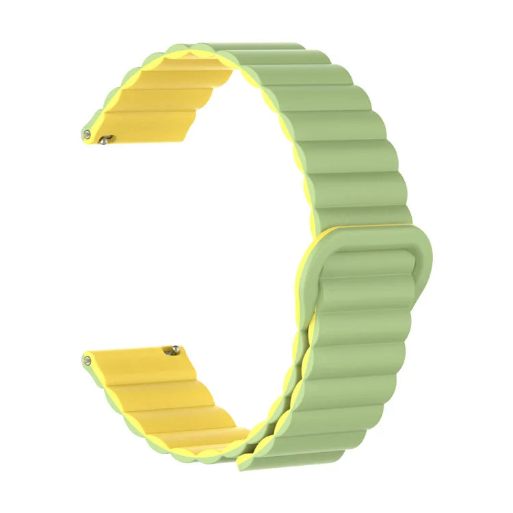 Motorola Moto Ribbed Magnetic Silicone Loop Band — Light Green / Yellow