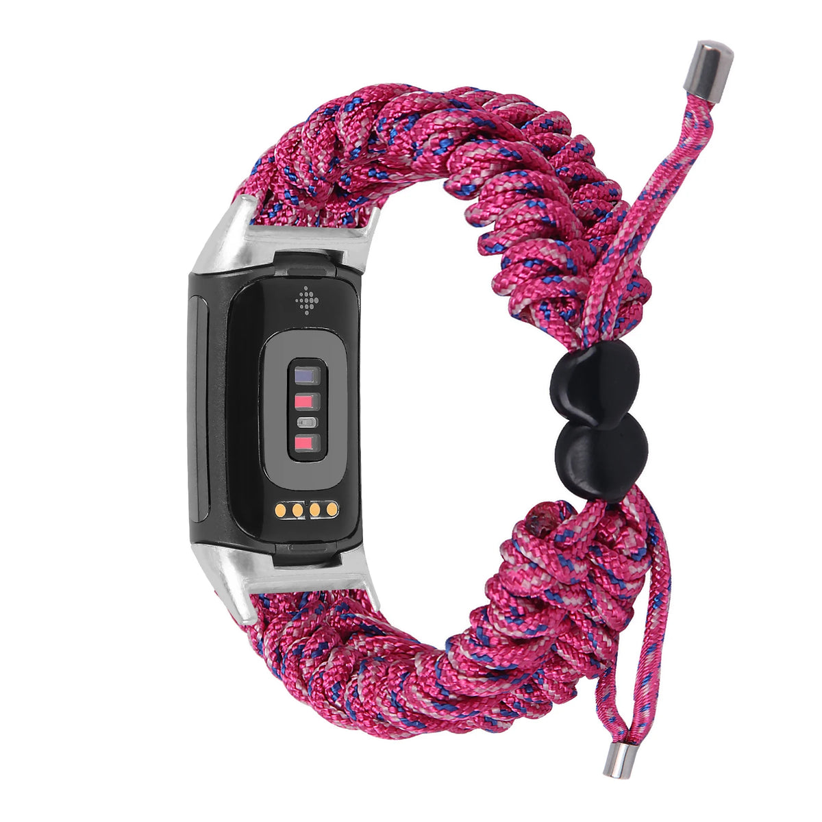 Rose Red / Blue Fitbit Charge 6, 5, 4, 3 and 2 Braided Rope Band, Adjustable