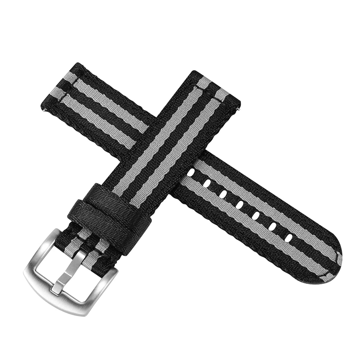 Garmin Seatbelt Nylon Band in black and gray stripes
