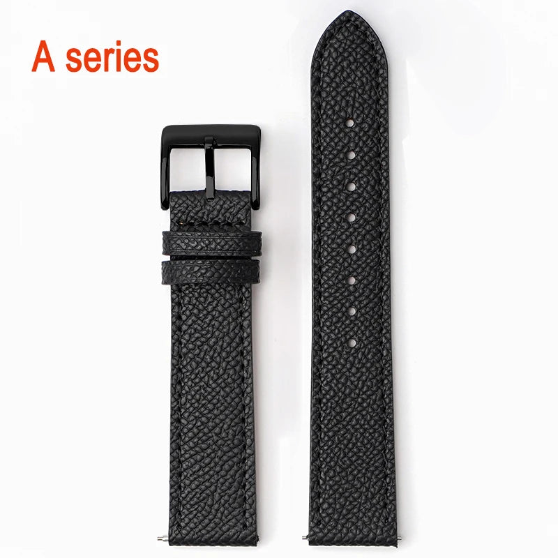 Garmin Epsom Leather Band in Black with Black Buckle