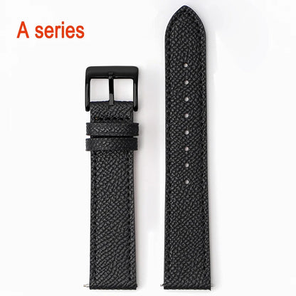 Garmin Epsom Leather Band in Black with Black Buckle