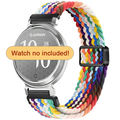 Garmin Lily 2 Braided Nylon Magnetic Band in Pastel Rainbow