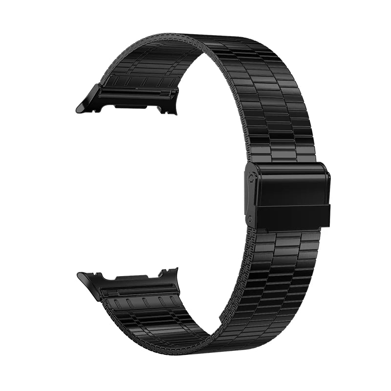 Samsung Galaxy Stainless Steel Link Watch Band - Watch8/Watch8 Classic/Watch9 Business in sleek black color.