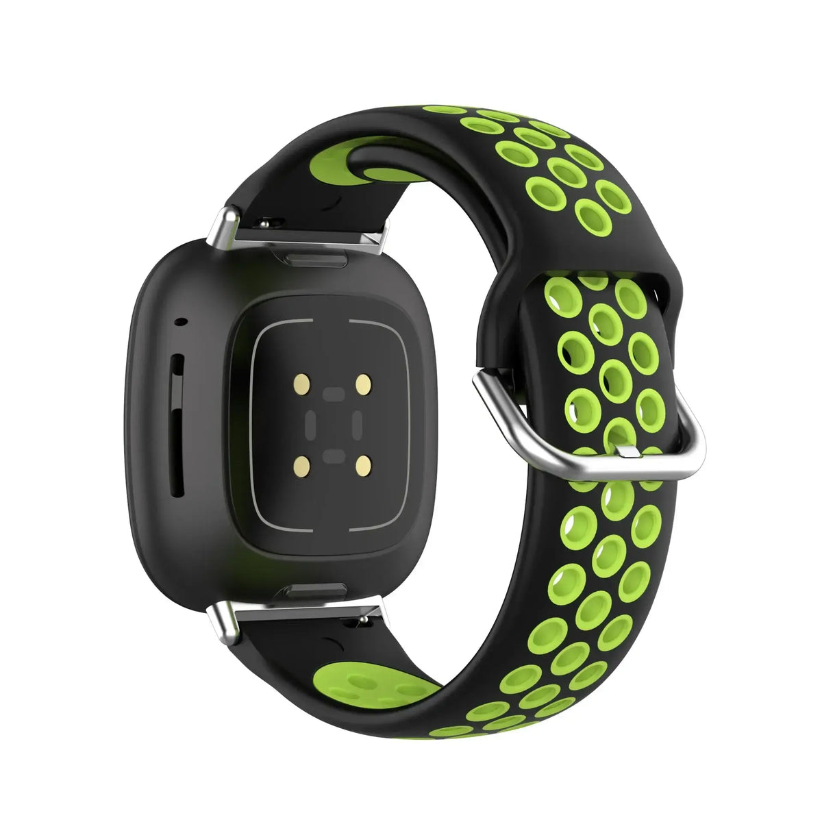 Fitbit Versa 3/4 & Sense 1/2 Two-Tone Perforated Band - Black / Lime