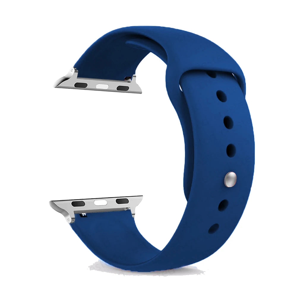 Classic Pin-and-Tuck Silicone Apple Watch Band in Royal Blue