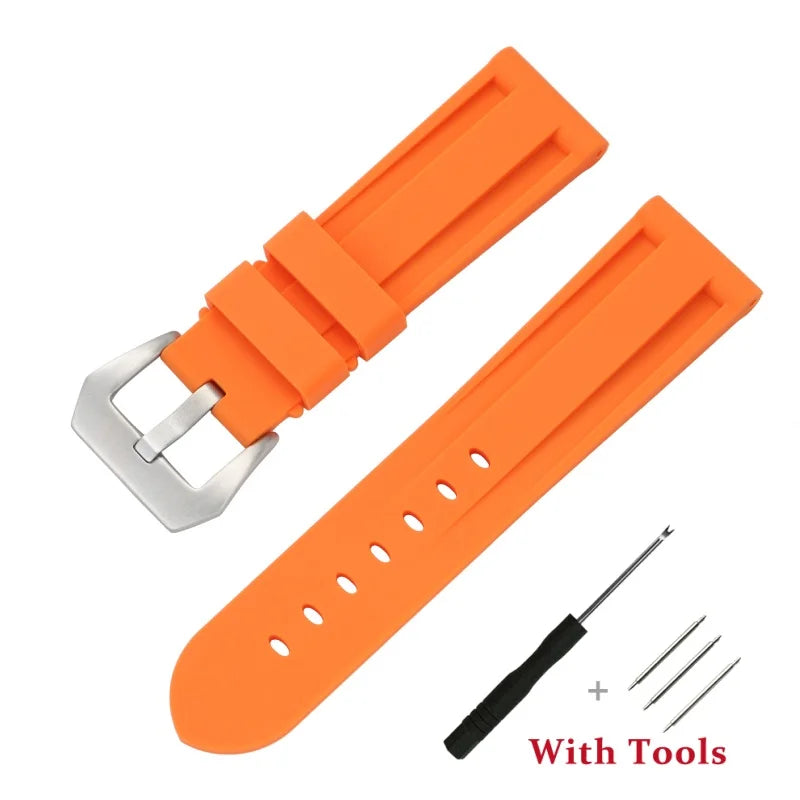 Polar Silicone Buckle Band in Solid and Camo Colors — Orange