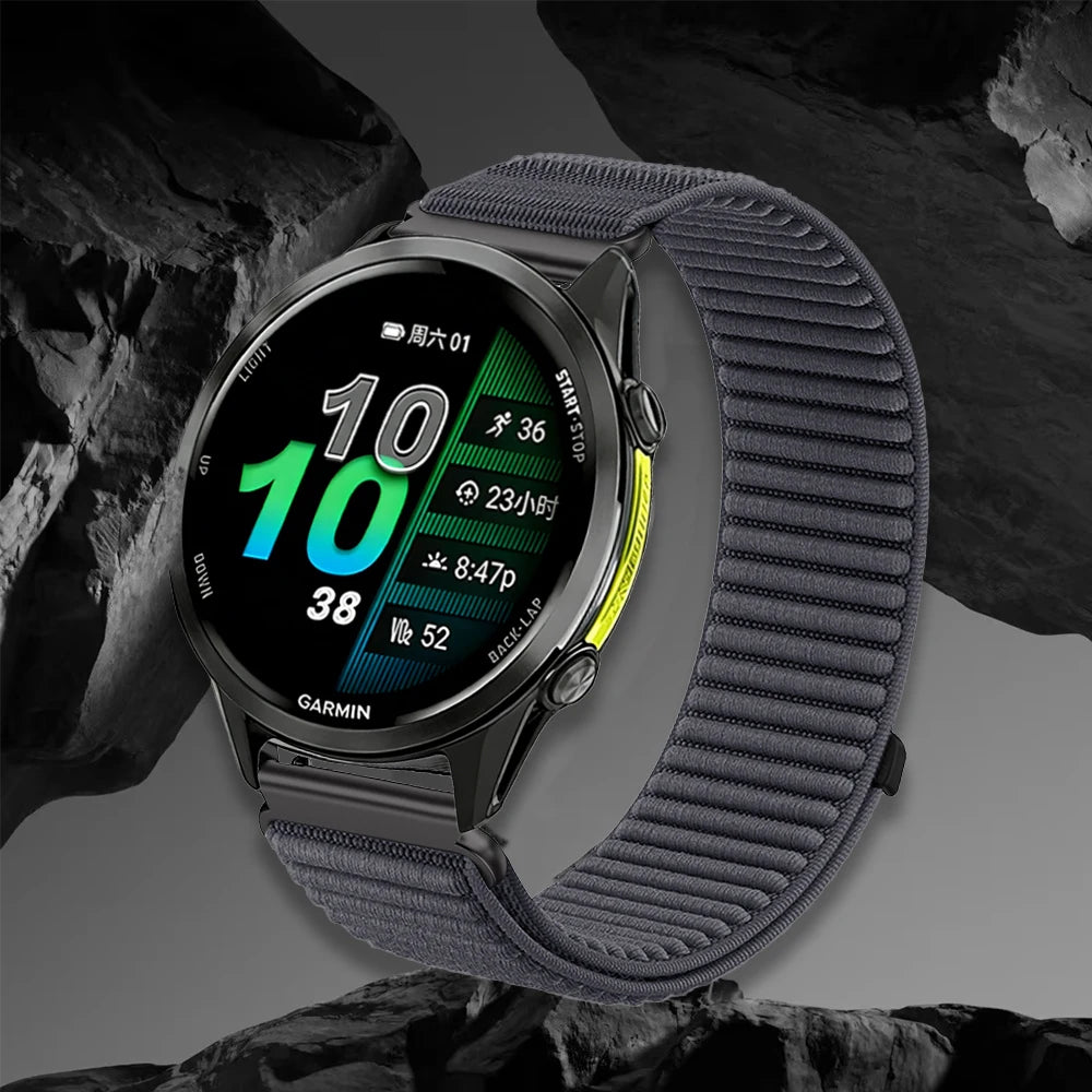 Dark gray nylon band on watch for COROS – BandsCo Straps