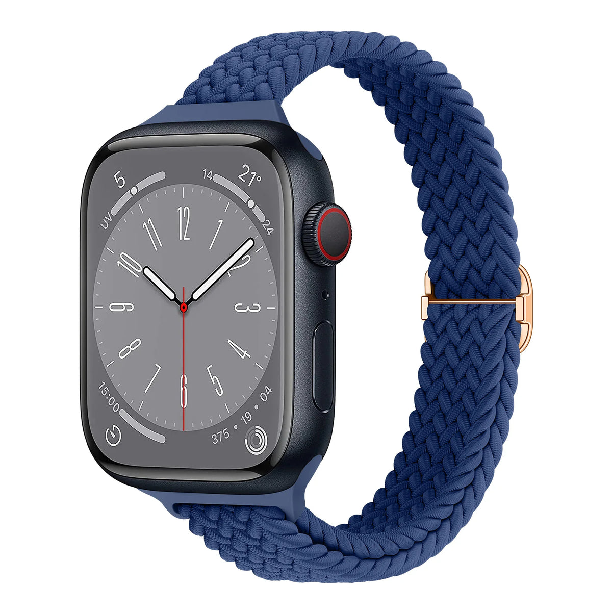 Royal Blue braided stretch nylon Apple Watch band with slider