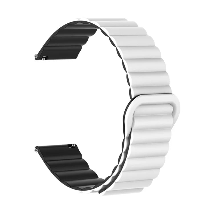 OnePlus Watch Magnetic Silicone Band Flexible Sport Strap in black and white color combination.