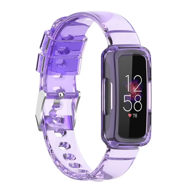 Fitbit Luxe Transparent Case-and-Band Strap - Transparent Purple