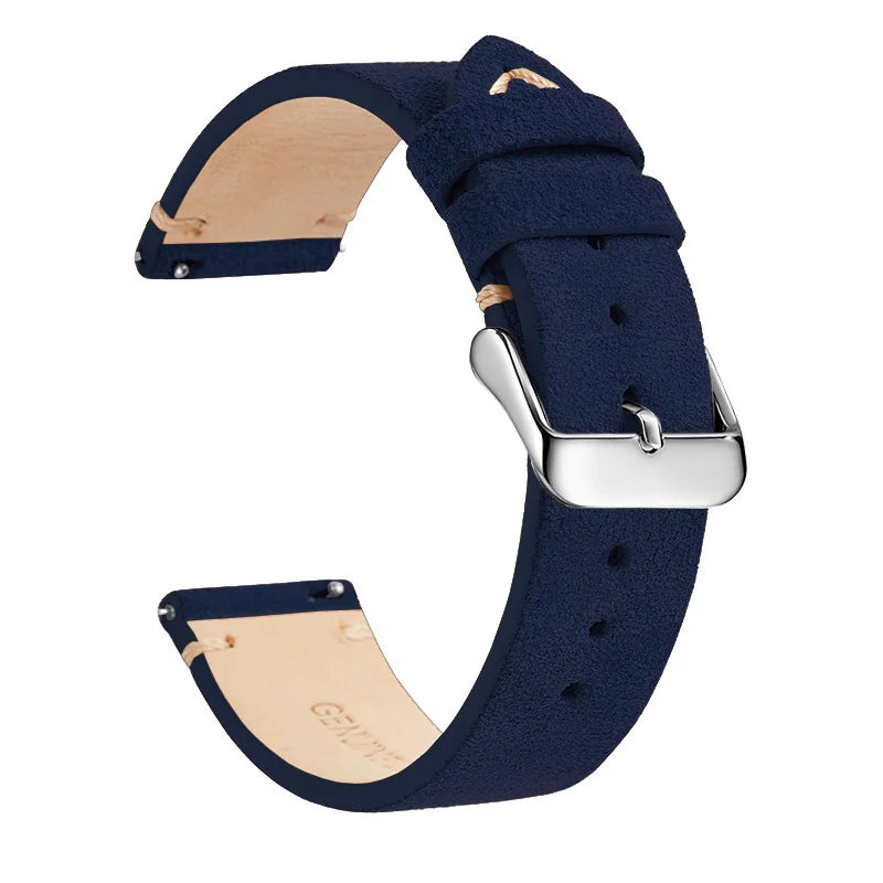 Motorola Moto Suede Leather Band with Buckle Color Options — Navy Blue / Silver Buckle