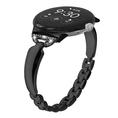 Black Google Pixel Watch 5, 4 and 3 41mm Slim Bling Chain Bracelet Band