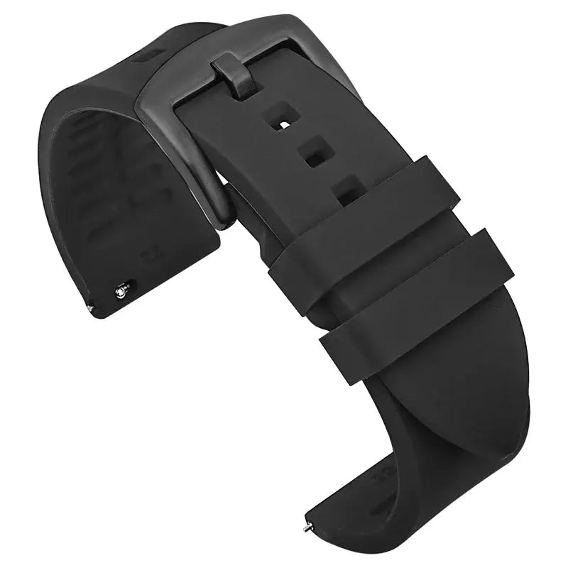 Samsung Galaxy Watch Smooth Silicone Quick-Release Band in Black / Black Buckle