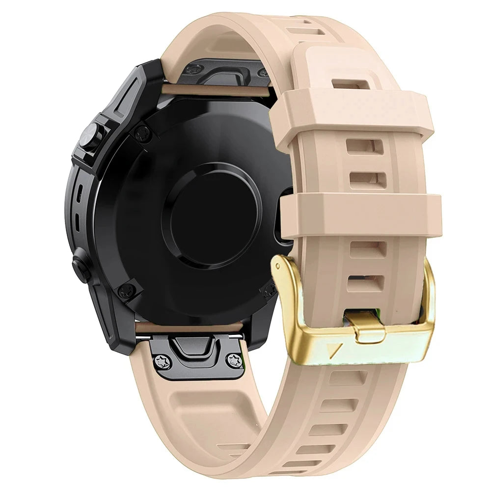 Apricot Garmin QuickFit 20mm Silicone Band with Gold-Tone Buckle