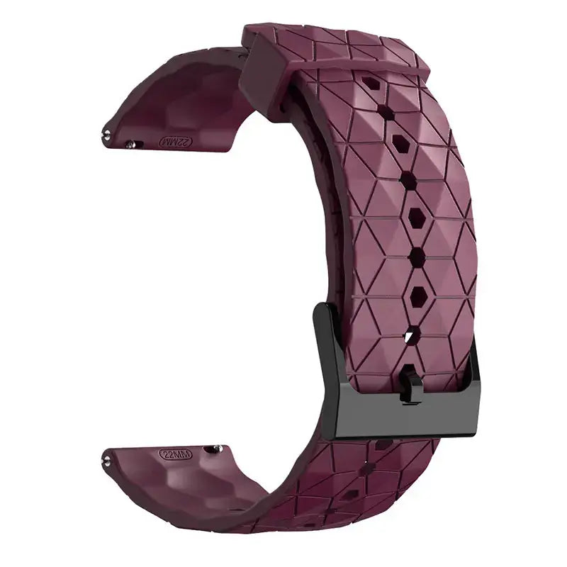 Amazfit Geometric Silicone Band with Black Buckle — Wine Red