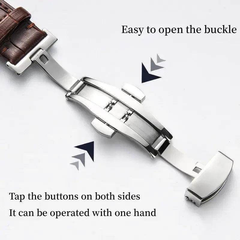 Butterfly clasp opening illustration