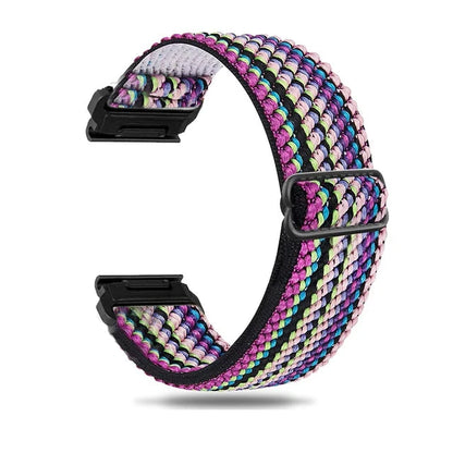 Bohemia Stripe Garmin QuickFit 20/22/26mm Elastic Bohemian Woven Nylon Band