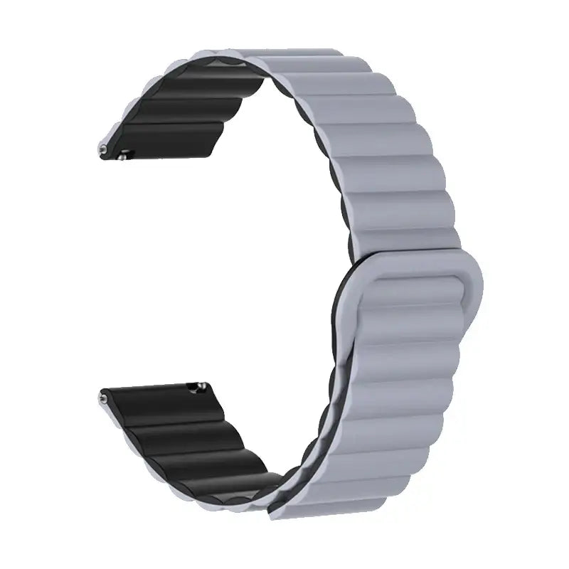 Amazfit Ribbed Magnetic Silicone Loop Band — Light Gray / Black