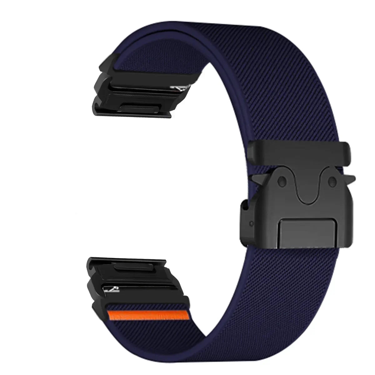 Garmin QuickFit Nylon Band - Clasp and Slider Styles in Navy / Black - Clasp