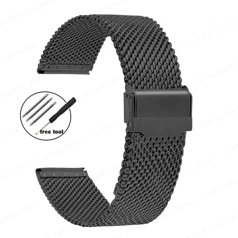 TicWatch Milanese Mesh Band with Adjustable Clasp - Black