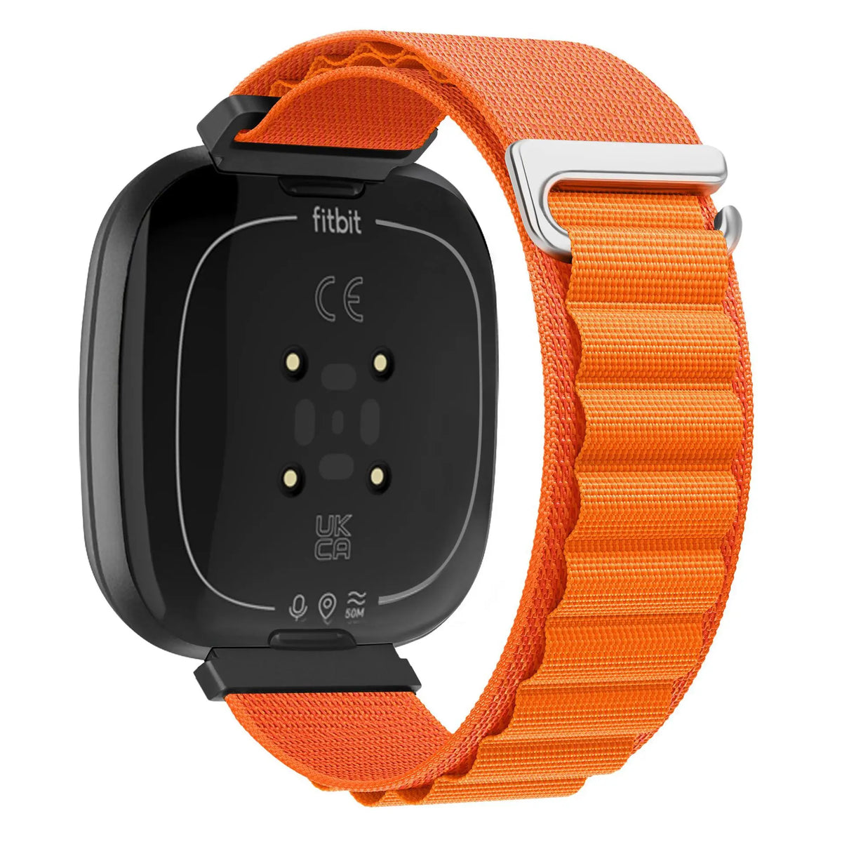 Orange Fitbit Versa 4, Versa 3, Sense 2 and Sense Alpine Loop Nylon Band