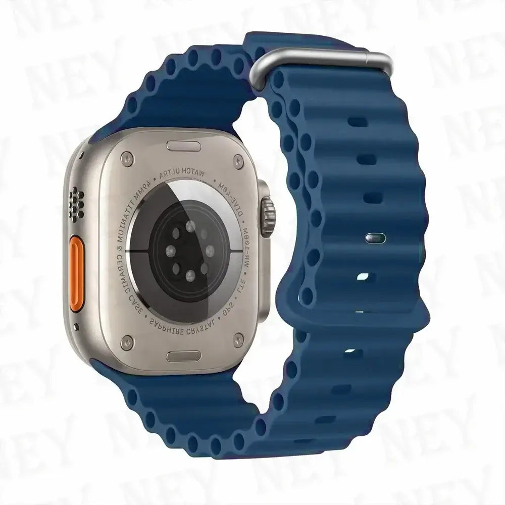 Deep Blue tubular silicone Apple Watch band