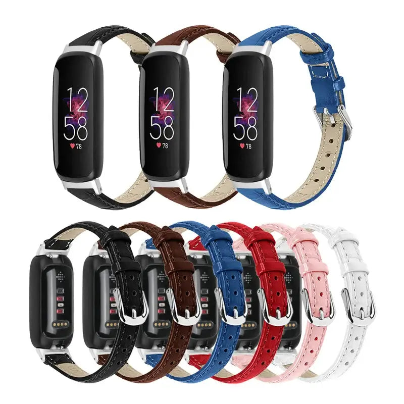 Fitbit Inspire 3 Slim Stitched Leather Band - Slim leather band color options