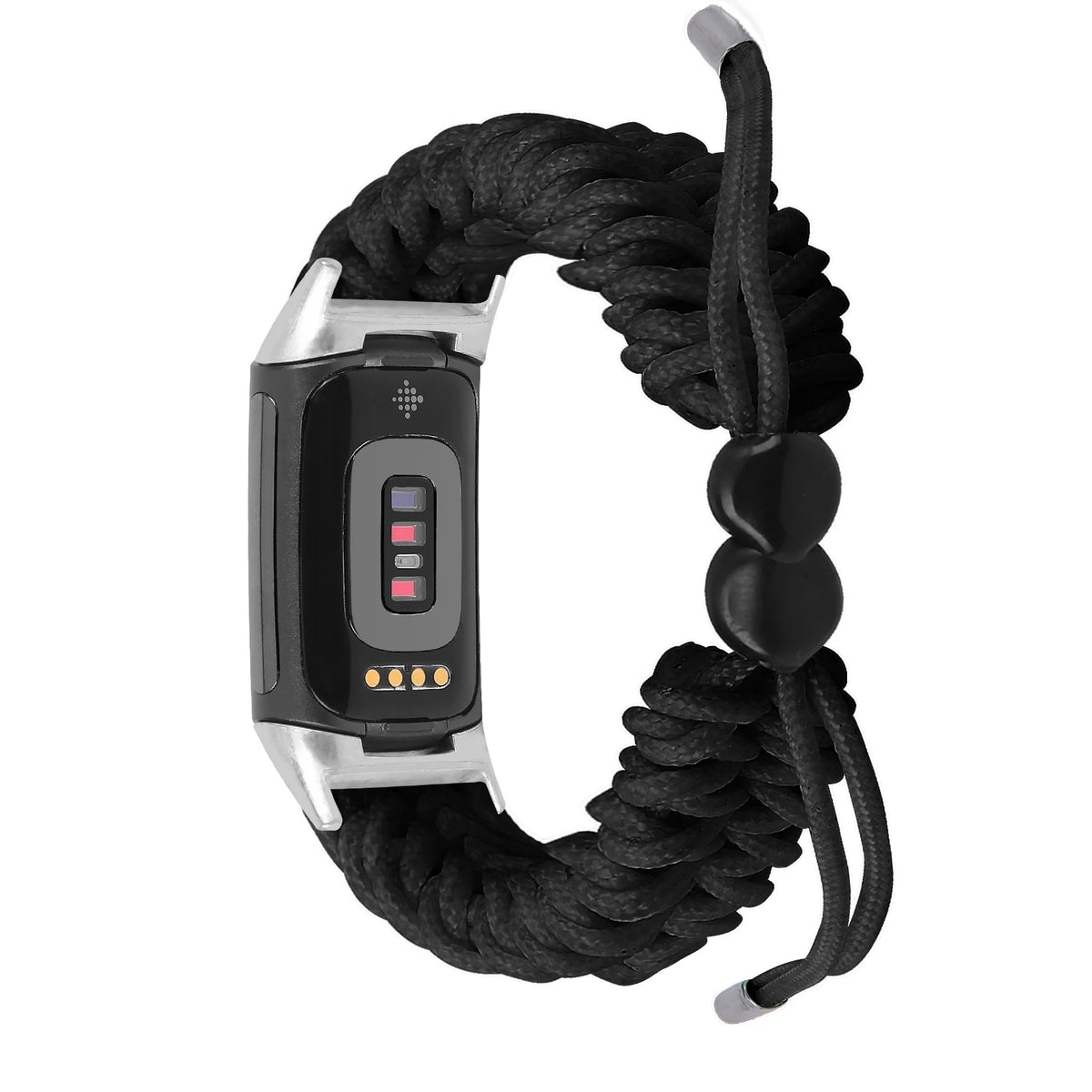 Black Fitbit Charge 6, 5, 4, 3 and 2 Braided Rope Band, Adjustable